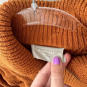 Everlane Burnt Orange Zip Up Sweater